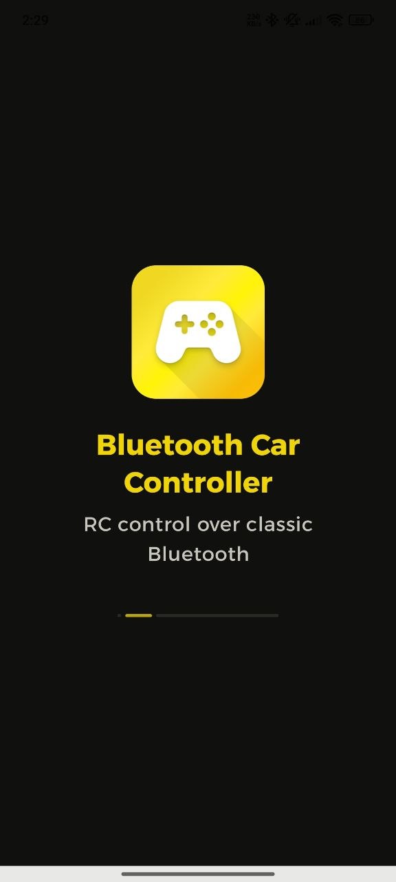 Screenshot: main driving and connection screen