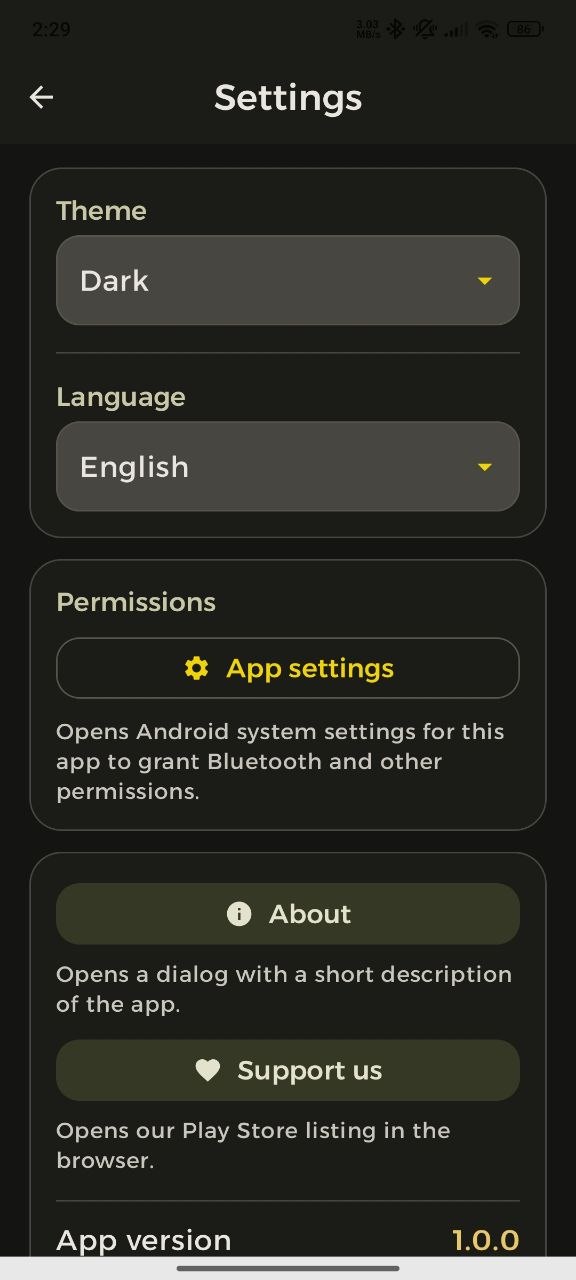 Screenshot: secondary controls or reference